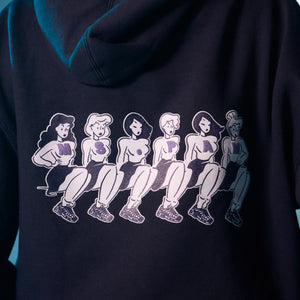 'MS. PAM POSSE' Hoodie in Navy